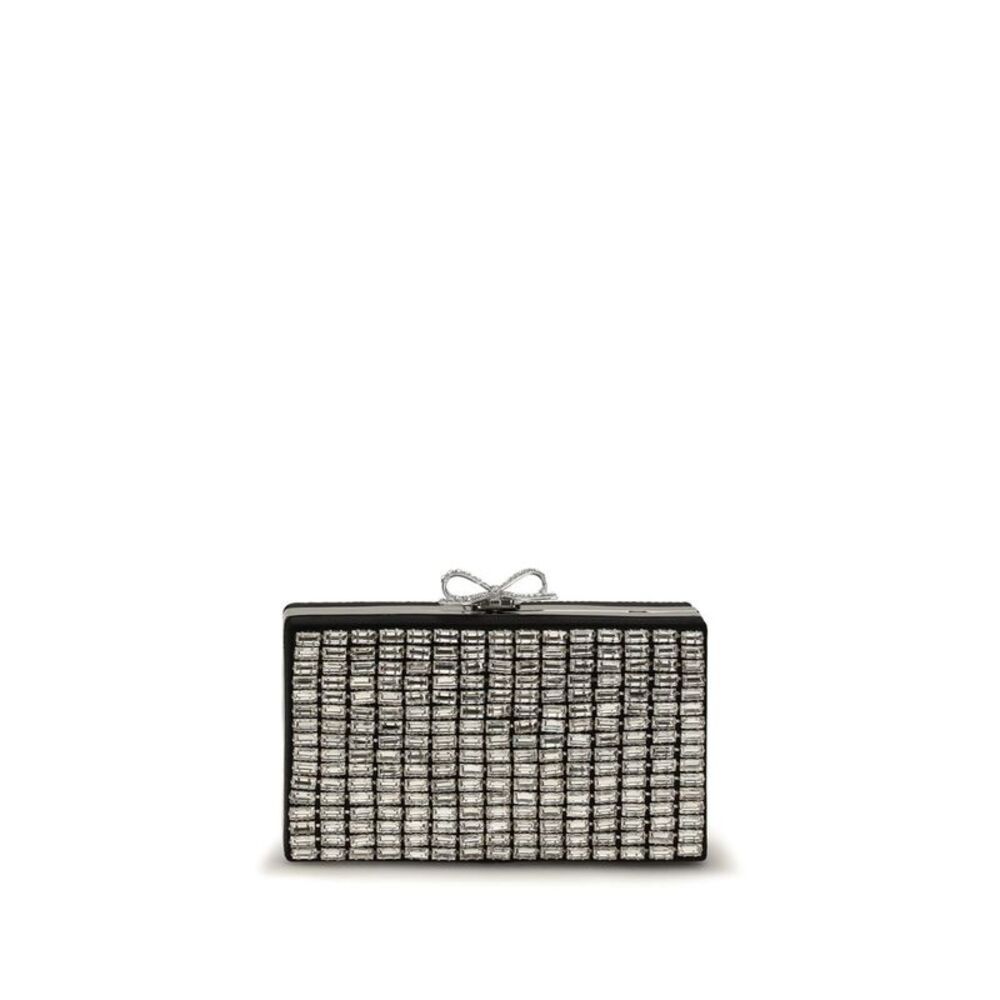 Self-Portrait Silver Glass Clutch Women's Bag